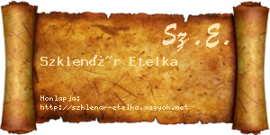 Szklenár Etelka névjegykártya