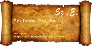 Szklenár Etelka névjegykártya